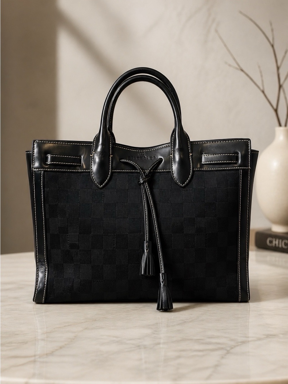 BLACK TOTE BAG by HIROSHIMA - PREVIOUSLY LOVED